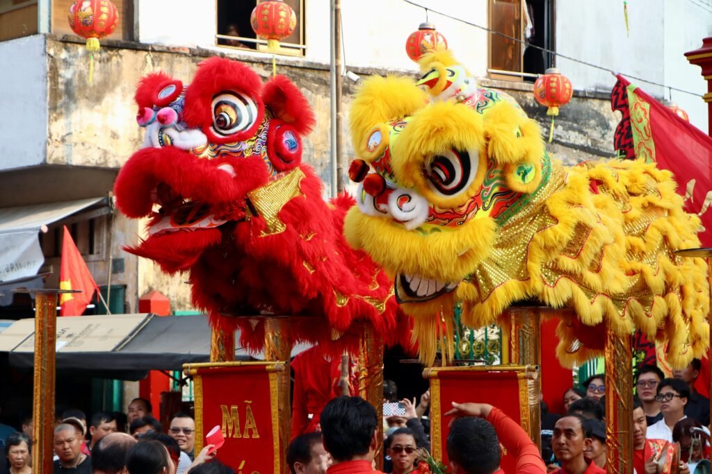 Dragon and lion dance
