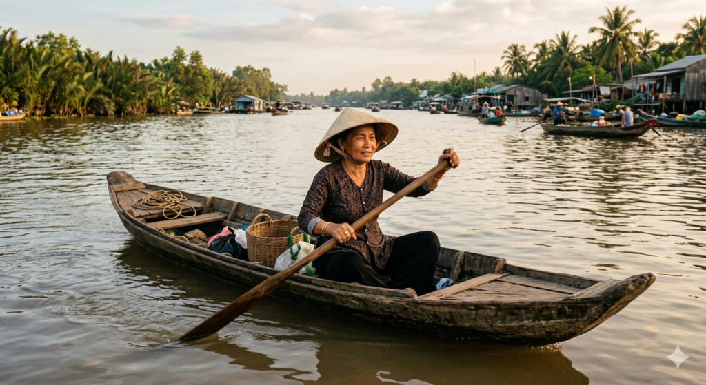 Vietnamese Woman on Mekong River