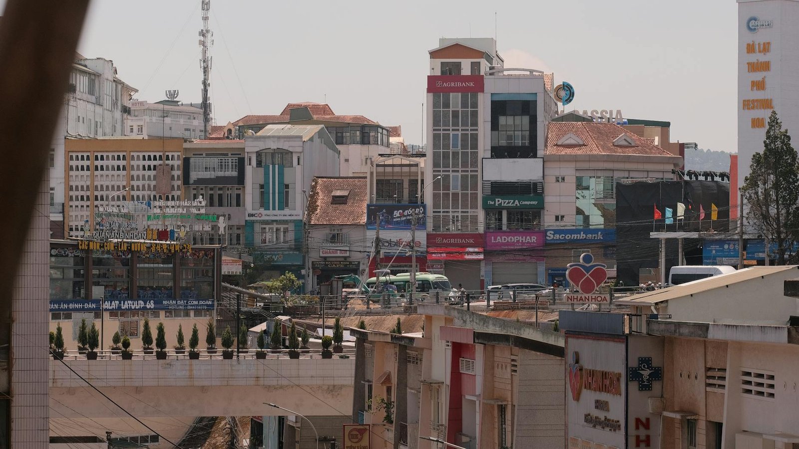 urban landscape of dalat city center in daylight